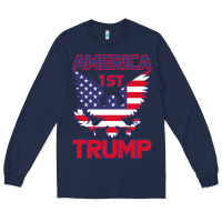 Navy Trump America First Eagle Long Sleeve Tee - Bettercallsaul
