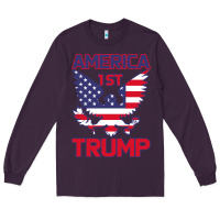 Plum Trump America First Eagle Long Sleeve Tee - Bettercallsaul