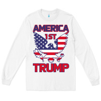 White Trump America First Eagle Long Sleeve Tee - Bettercallsaul