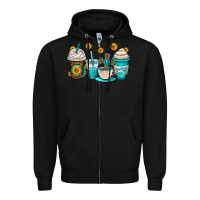 Black jesus coffee cups Zipper Hoodie - OliviaCreatesArt
