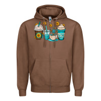 Chestnut jesus coffee cups Zipper Hoodie - OliviaCreatesArt