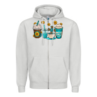 Dove Grey jesus coffee cups Zipper Hoodie - OliviaCreatesArt