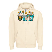 Sandshell jesus coffee cups Zipper Hoodie - OliviaCreatesArt
