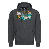 Smoke jesus coffee cups Zipper Hoodie - OliviaCreatesArt