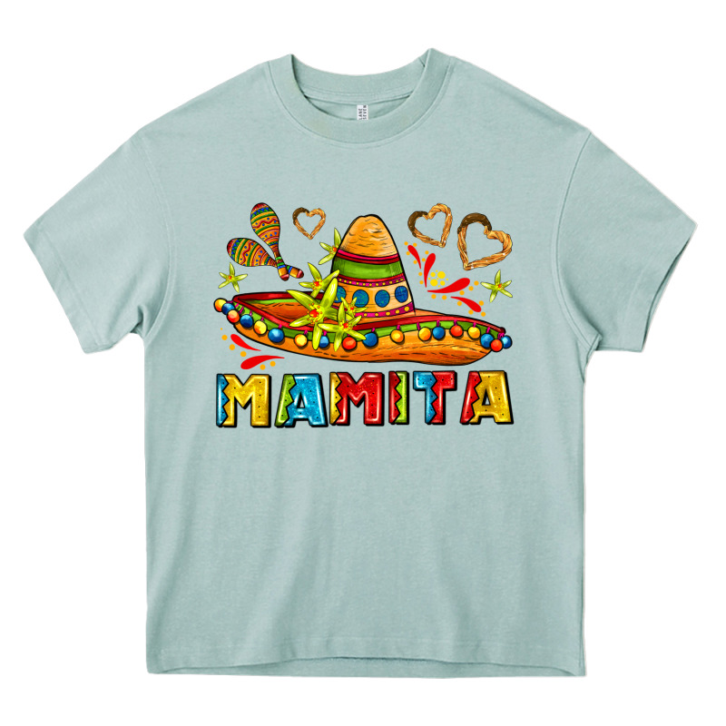 Mamita And Sombrero With Lime Flowers Heavy Core Tee by AdoDesignShop | Teevron