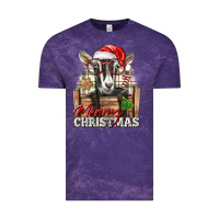 Cloud Purple Merry Christmas Alpine Goat Vintage Tee - LillyAllenDesigns