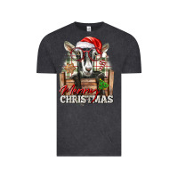 Vintage Black Merry Christmas Alpine Goat Vintage Tee - LillyAllenDesigns