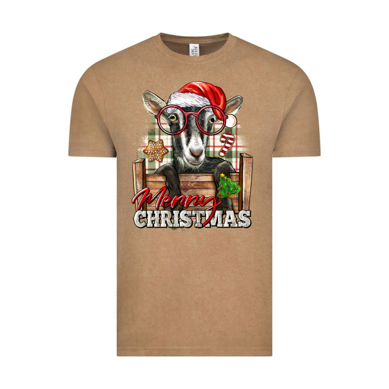 Merry Christmas Alpine Goat Vintage Tee by LillyAllenDesigns | Teevron