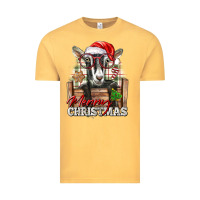 Vintage Mustard Merry Christmas Alpine Goat Vintage Tee - LillyAllenDesigns