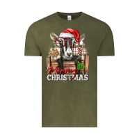 Vintage Olive Merry Christmas Alpine Goat Vintage Tee - LillyAllenDesigns