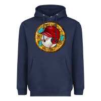 Navy baseball with sunflower round earrings Heavyweight Hoodie - BundleAndBundleShop