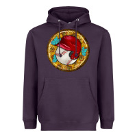 Plum baseball with sunflower round earrings Heavyweight Hoodie - BundleAndBundleShop