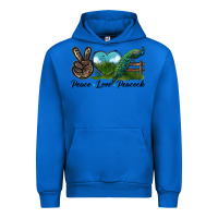 Cobalt Peace Love Peacock Urban Hoodie - LillyAllenDesigns