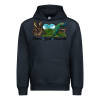 Navy Peace Love Peacock Urban Hoodie - LillyAllenDesigns