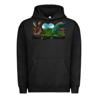 Pigment Black Peace Love Peacock Urban Hoodie - LillyAllenDesigns