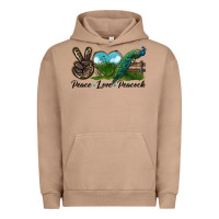 Pigment Burro Peace Love Peacock Urban Hoodie - LillyAllenDesigns