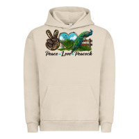 Pigment French Oak Peace Love Peacock Urban Hoodie - LillyAllenDesigns
