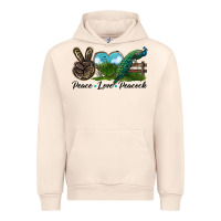 Sandshell Peace Love Peacock Urban Hoodie - LillyAllenDesigns