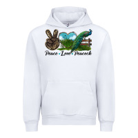 White Peace Love Peacock Urban Hoodie - LillyAllenDesigns