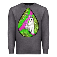 Charcoal Heather halloween ghost teardrop Premium Sweatshirt - BundleAndBundleShop