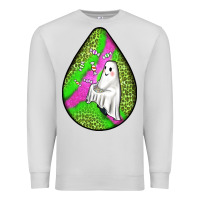 Dove Grey halloween ghost teardrop Premium Sweatshirt - BundleAndBundleShop
