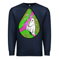 Navy halloween ghost teardrop Premium Sweatshirt - BundleAndBundleShop