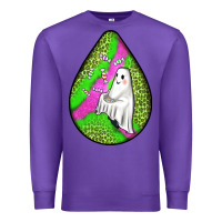 Purple halloween ghost teardrop Premium Sweatshirt - BundleAndBundleShop