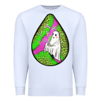 White halloween ghost teardrop Premium Sweatshirt - BundleAndBundleShop