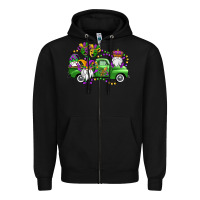 Black mardi gras gnomes truck Zipper Hoodie - OliviaCreatesArt