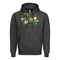 Charcoal Heather mardi gras gnomes truck Zipper Hoodie - OliviaCreatesArt