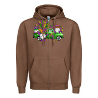 Chestnut mardi gras gnomes truck Zipper Hoodie - OliviaCreatesArt