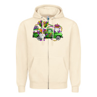Sandshell mardi gras gnomes truck Zipper Hoodie - OliviaCreatesArt