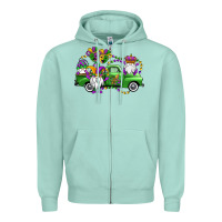 Seafoam mardi gras gnomes truck Zipper Hoodie - OliviaCreatesArt