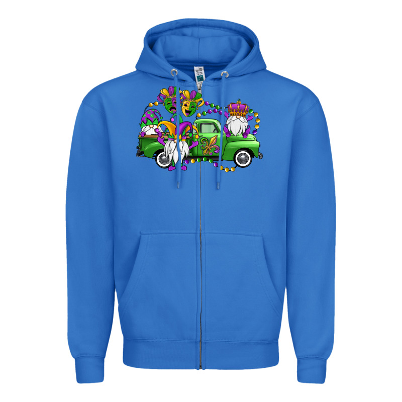 Mardi Gras Gnomes Truck Zipper Hoodie by OliviaCreatesArt | Teevron