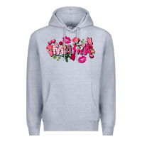 Heather Grey Valentine's Day mama Premium Hoodie - FaDigitalArtStudio