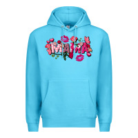 Ocean Blue Valentine's Day mama Premium Hoodie - FaDigitalArtStudio