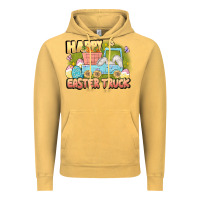 Vintage Mustard Happy Easter truck Vintage Hoodie - LillyAllenDesigns