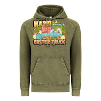 Vintage Olive Happy Easter truck Vintage Hoodie - LillyAllenDesigns