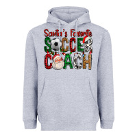 Heather Grey Santa's Favorite Soccer Coach For Christmas Heavyweight Hoodie - FaDigitalArtStudio