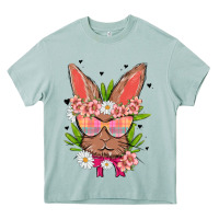 Arona bunny with floral Heavy Core Tee - MaliasSmallBusiness