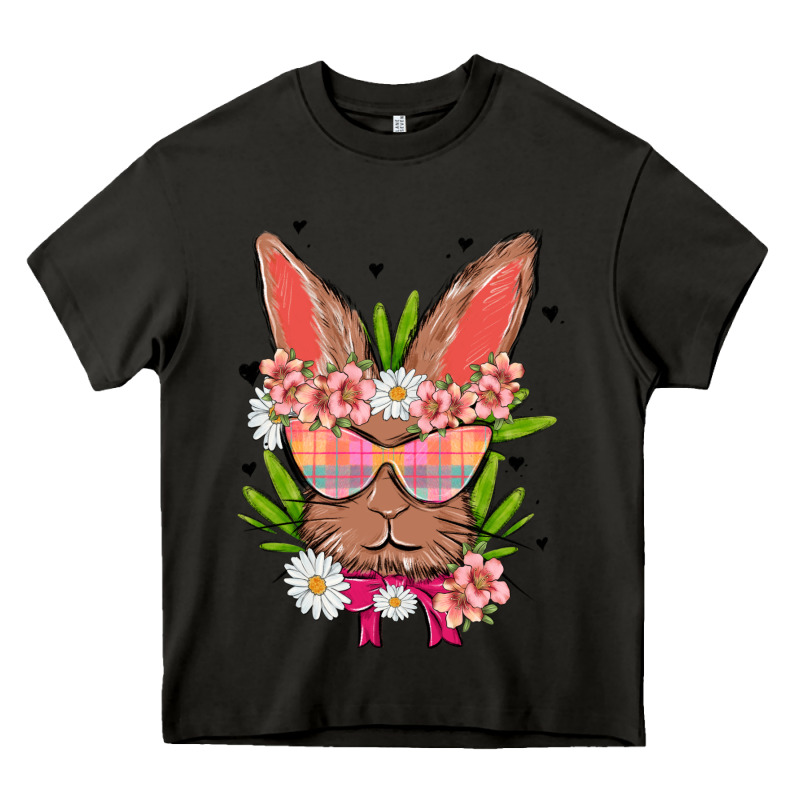 Bunny With Floral Heavy Core Tee by MaliasSmallBusiness | Teevron