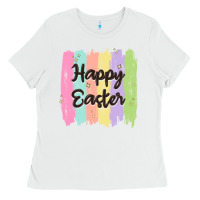 White happy easter Ladies Tee - MaliasSmallBusiness