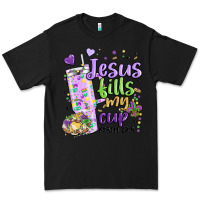 Black mardi gras jesus fills my cup Premium Tee - MaliasSmallBusiness