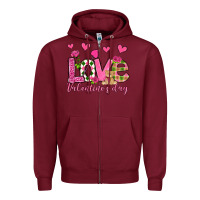 Burgundy love valentine's day olivia Zipper Hoodie - OliviaCreatesArt