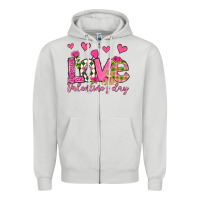 Dove Grey love valentine's day olivia Zipper Hoodie - OliviaCreatesArt