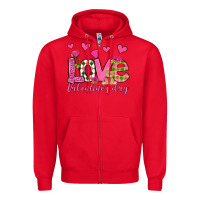 Red love valentine's day olivia Zipper Hoodie - OliviaCreatesArt
