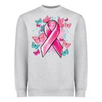 Heather Grey Breast Cancer ribbon Cancer Awareness Heavyweight Sweatshirt - HowdyJamesFarm