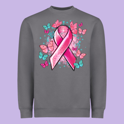 Breast Cancer Ribbon Cancer Awareness Heavyweight Sweatshirt Designed By Howdyjamesfarm