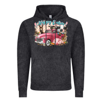 Vintage Black Happy Easter truck with Easter farm animals Vintage Hoodie - LillyAllenDesigns