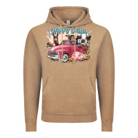 Vintage Coffee Happy Easter truck with Easter farm animals Vintage Hoodie - LillyAllenDesigns